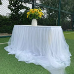 jupe table tulle opaque peach bleu rose violet blanc événements anniversaires mariages festives