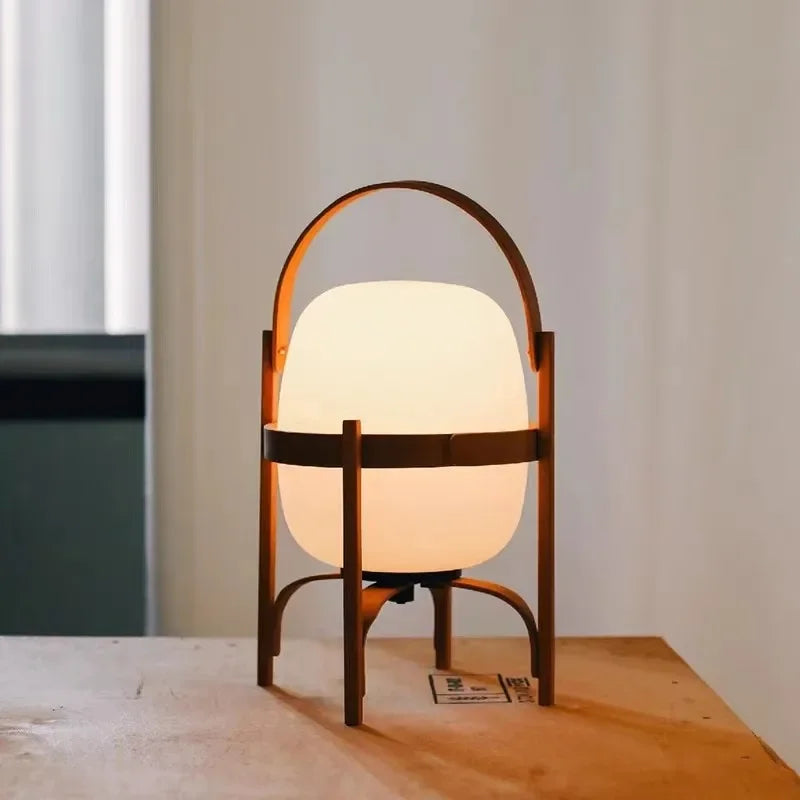 lampe table bois naturel blanc moderne minimaliste lumininaire salon chambre