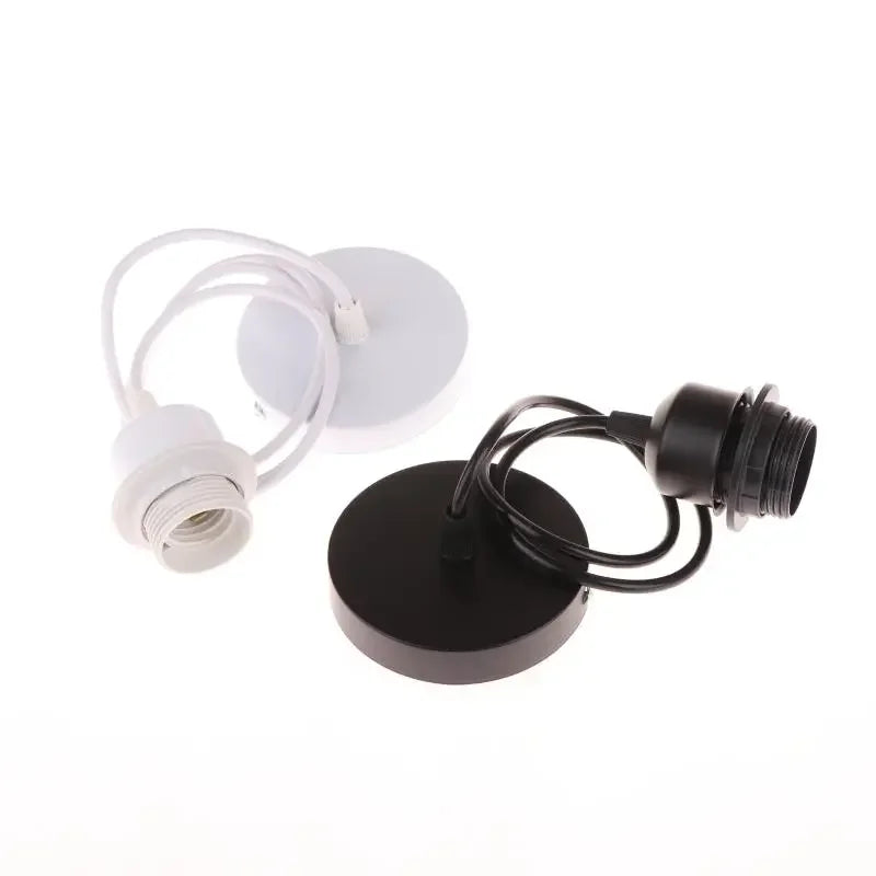 suspension lumineuse moderne noir blanc adhésif câble électrique douille disque fixation rond lisse