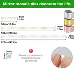 tuiles miroir argent adhésives modernes décoration intérieure 4cm 30cm 100cm 120cm festive