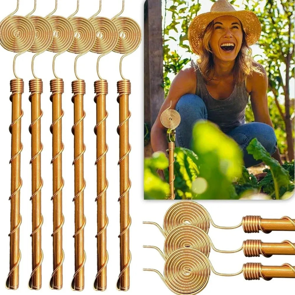 tuteurs spirale cuivre 32cm supports jardin flexibles rustiques fixations enfoncées plantes électroculțivées