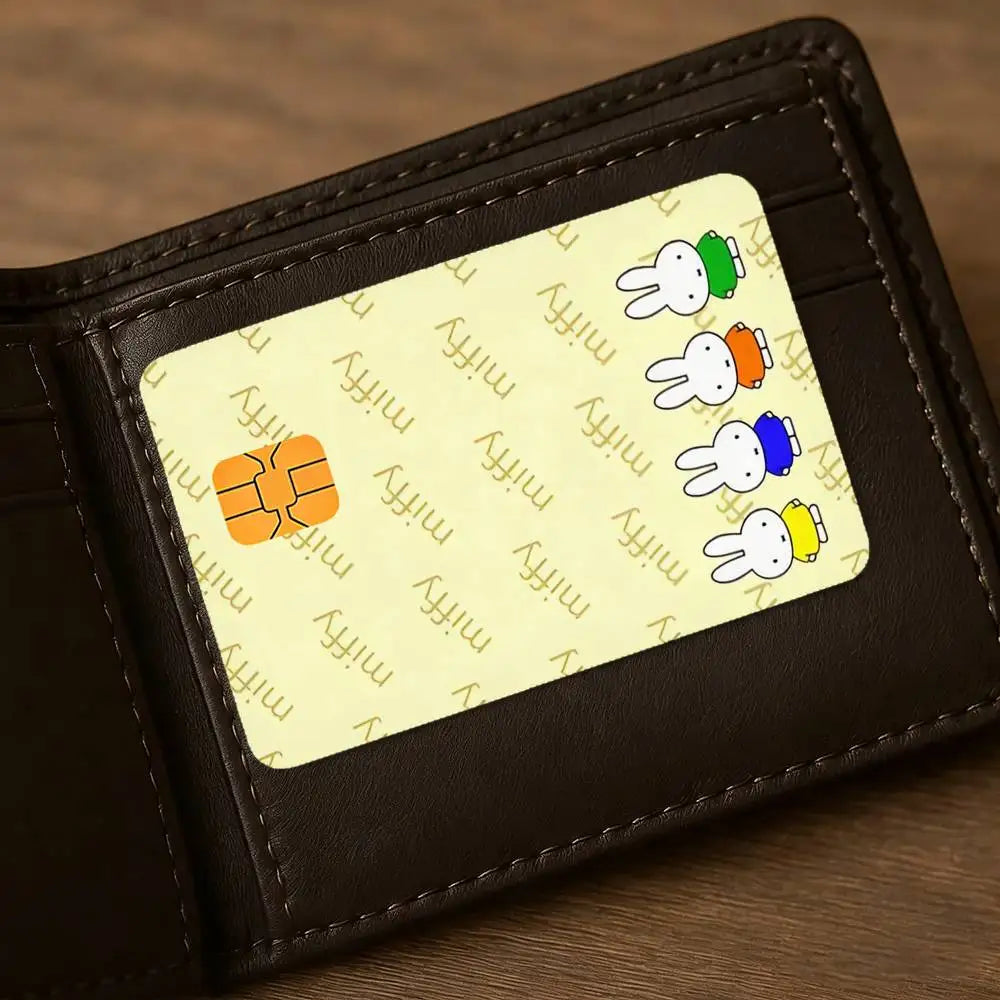 autocollants protection carte bancaire dessins animés miffy waterproof résistance griffures pièces adhésif cartoon enfants