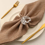 anneaux serviette or argent lune oiseau étoile ornements artisanal élégant ajustable fourchettes couteaux