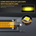 barre led jaune 10 20 pouces spot flood tout terrain ip67 clips modernes