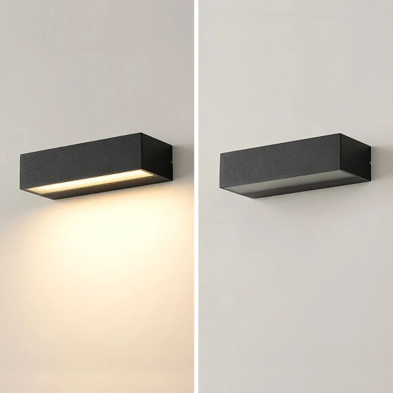 applique murale led moderne étanche ip65 noir blanc vis fixations