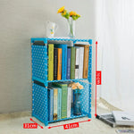 étagère moderne minimaliste niveaux pois rose tissu livres rangement salon