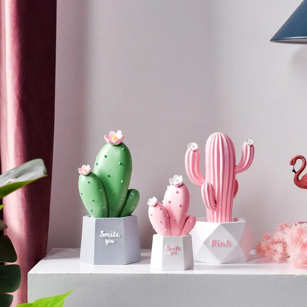 ornement cactus artificiel rose vert moderne décoration succulente épingles fleurs artificiels support gravure