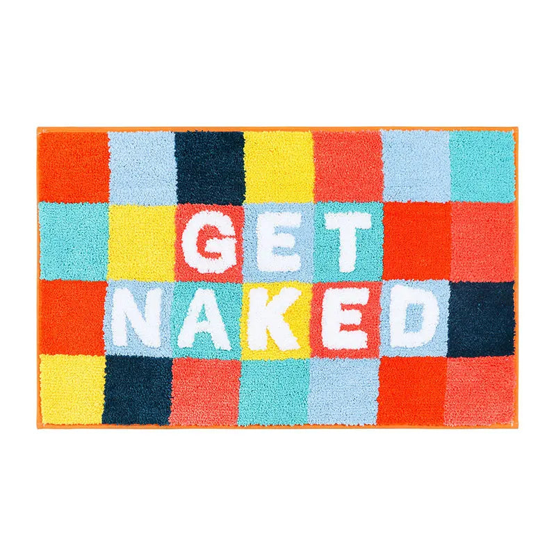 tapis bain antidérapant lettres relief moderne couleur noire blanche bleue rouge jaune rose