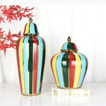 vases decoratifs couverts couleur brillants moderne decoration maison rouge vert bleu