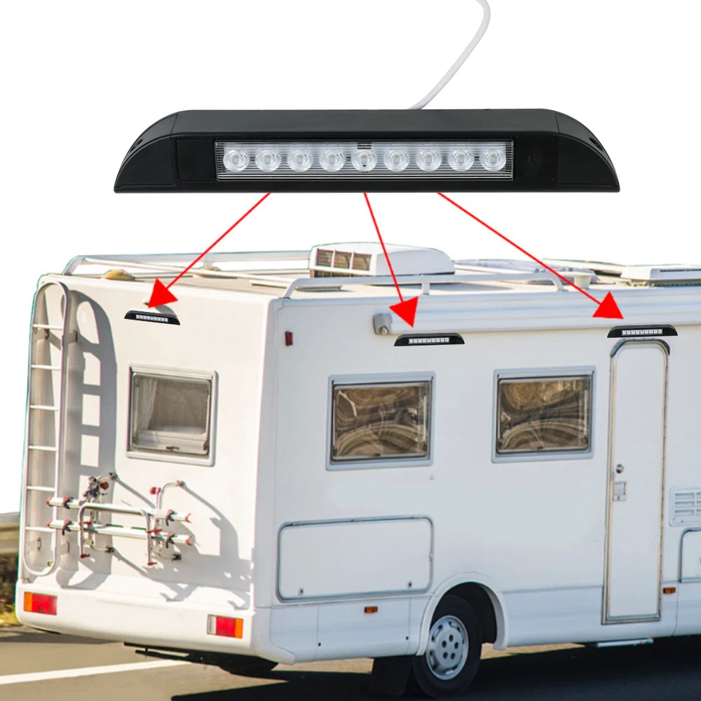 spot lumineux led noir blanc moderne utilitaire camping car rv 25.5cm 40cm câble led