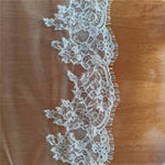veilleuse mariage blanc cassé dentelle florale classique largeur 3m opacité bordure dentelle