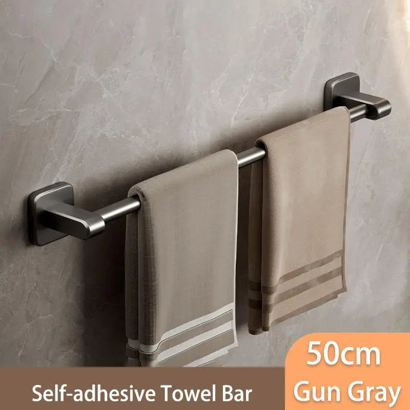 porte serviettes mural adhésif noir gris blanc lisse moderne sans perçage