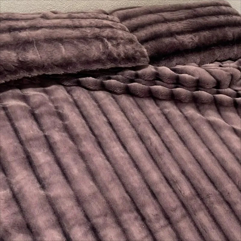 drap housse rayé violet oreillers lit 1.5m 1.8m quatre pièces microfibre