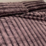 drap housse rayé violet oreillers lit 1.5m 1.8m quatre pièces microfibre