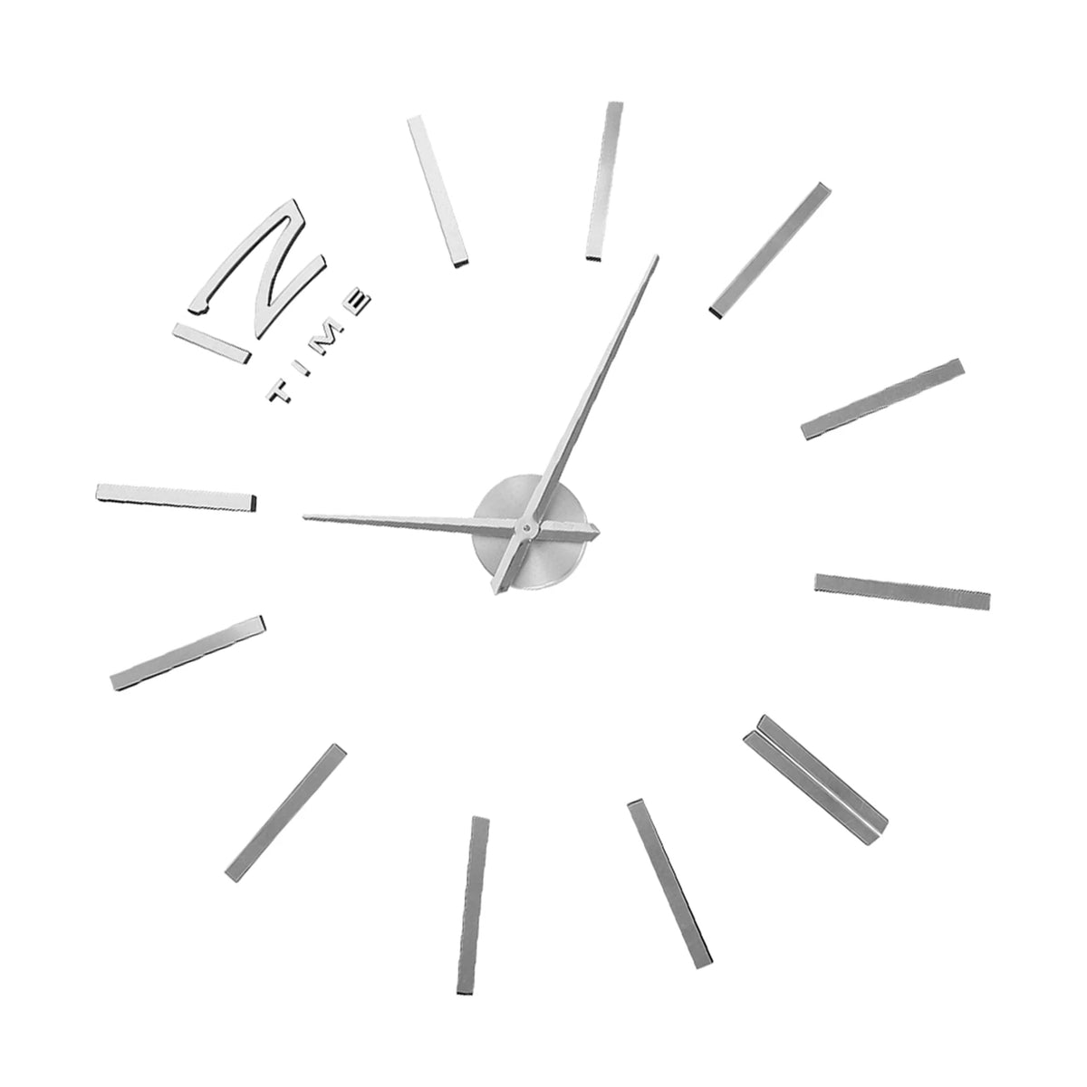 horloge murale moderne or lignes horizontales autocollante aiguilles cadran minimaliste chambre salon decoration