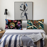 taie d'oreiller motif tigre poissons roses crânes love life graphique 100 polyester double face