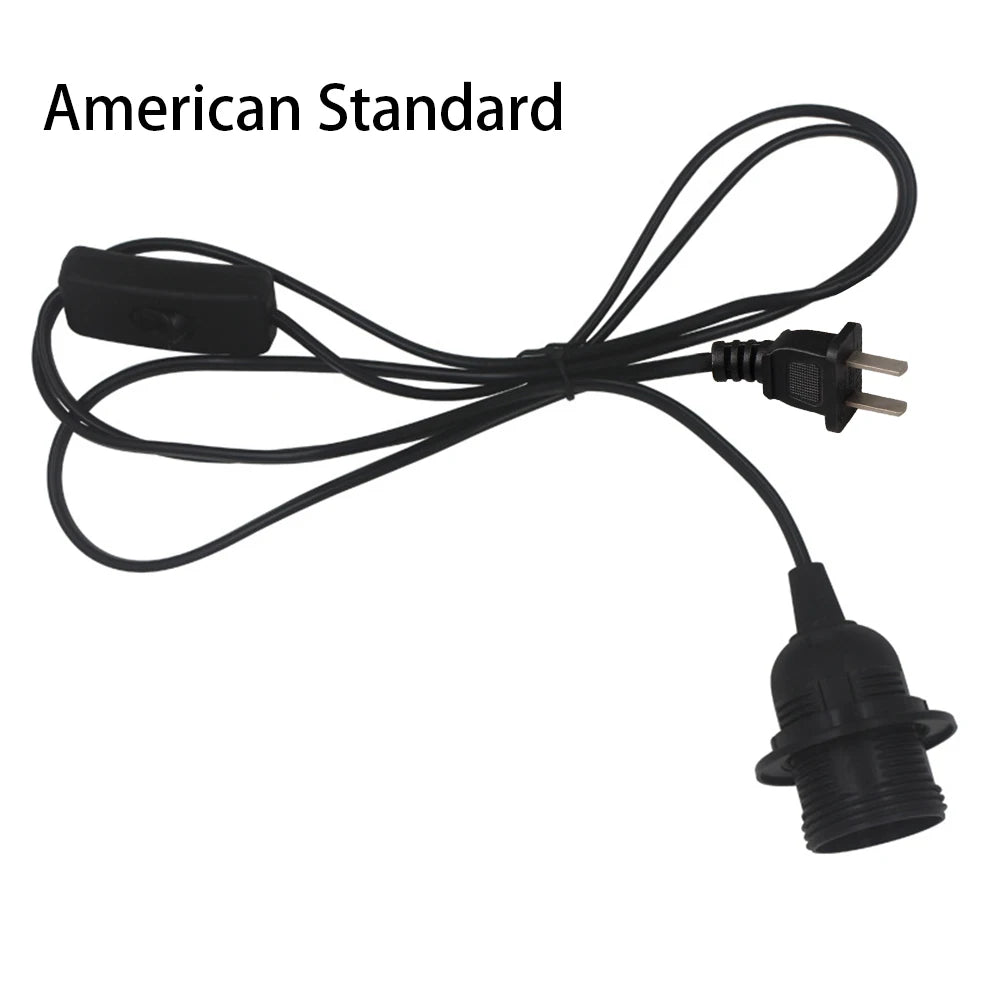 support lampe interrupteur 303 e27 câble 1.8m moderne vis blanc noir