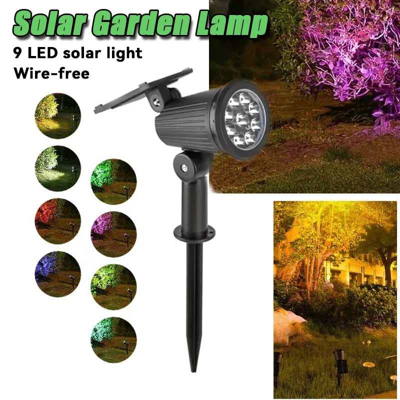 lumière jardin solaire led rgb ip65 étanche noir moderne réglable tringleextérieur contemporaine waterproof