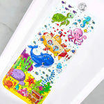 tapis baignoire enfant thème marin poissons coraux bulles ventouses salle bain sécurité antidérapant