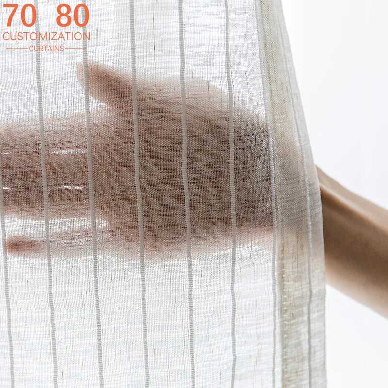 rideau moderne blanc rayures verticales transparent inclusion ruban adhésif clips 100cmx250cm maison