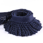 ruban franges or bleu marine franges torsade classique polyester élastique écologique yards