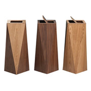 Poubelle de salle de bain en bois avec couvercle et lumière rouge - Décoration nordique élégante
