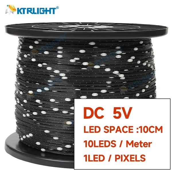 ruban led noir points blancs 5v ws2811 imperméable programmable 10m 50m 100m adresstable arduino