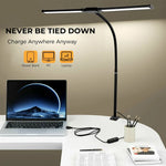 lampe led noir blanc contemporaine clip fixe modes luminosité étude lecture