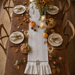 chambranle table vintage dentelle carreaux blanc beige mariage fêteextérieur rusticemode pastoral