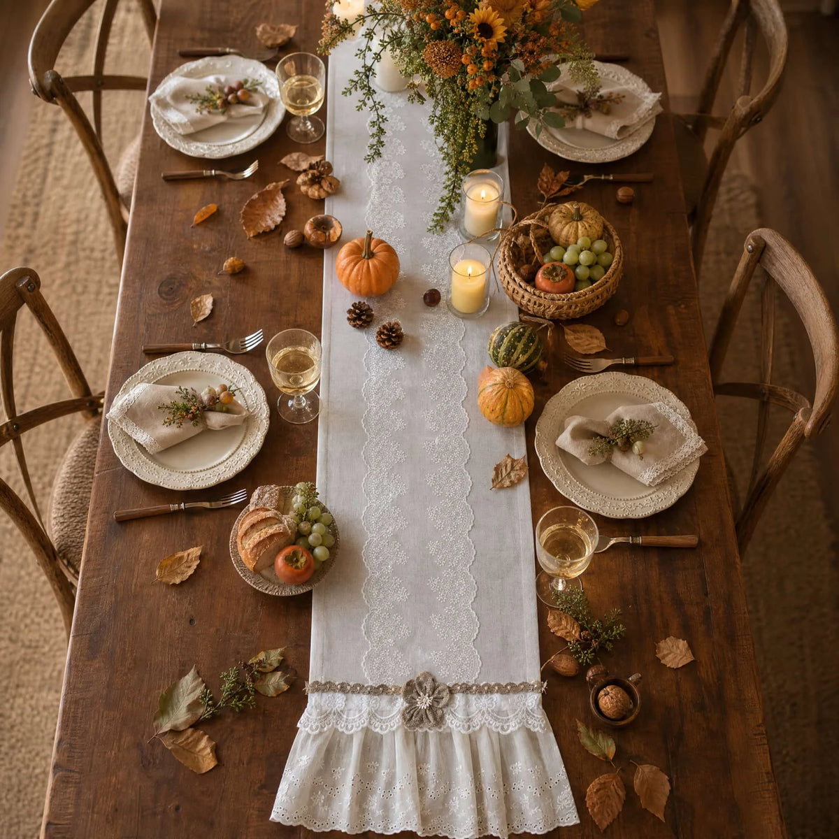 chambranle table vintage dentelle carreaux blanc beige mariage fêteextérieur rusticemode pastoral