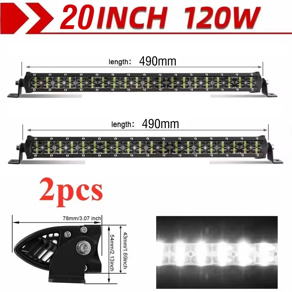 barre lumineuse led 14 pouces 72w spot flood combo travaux route moderne