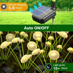 lampe solaire extérieure champignon vert blanc moderne decoration patio jardin led autoinstallation ip65 abs