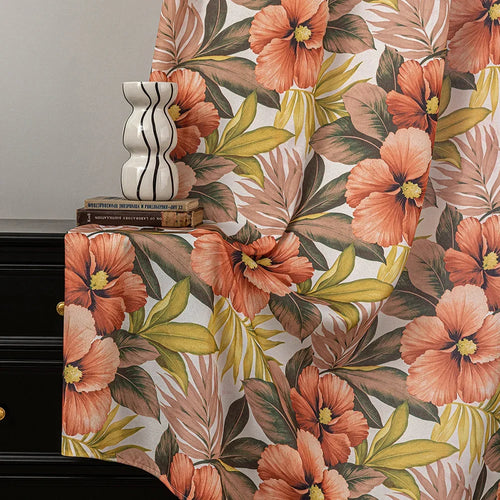 rideau moderne semi transparent motif fleurs multicolore salon chambre maison