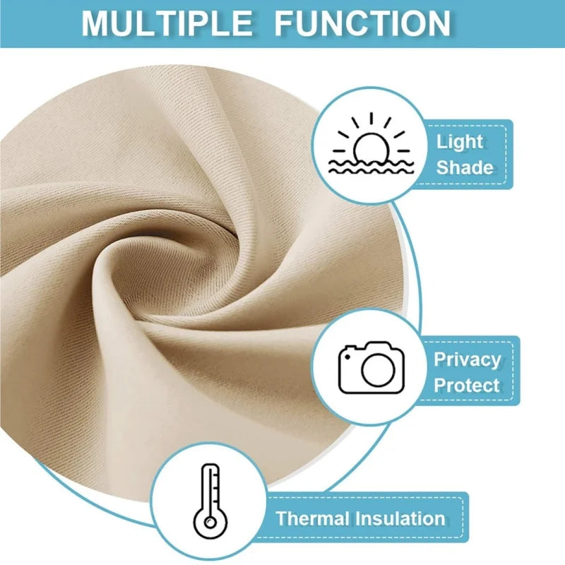 rideaux porte beige tissu texturé nouable adhésif décoration isolation thermique machine lavable