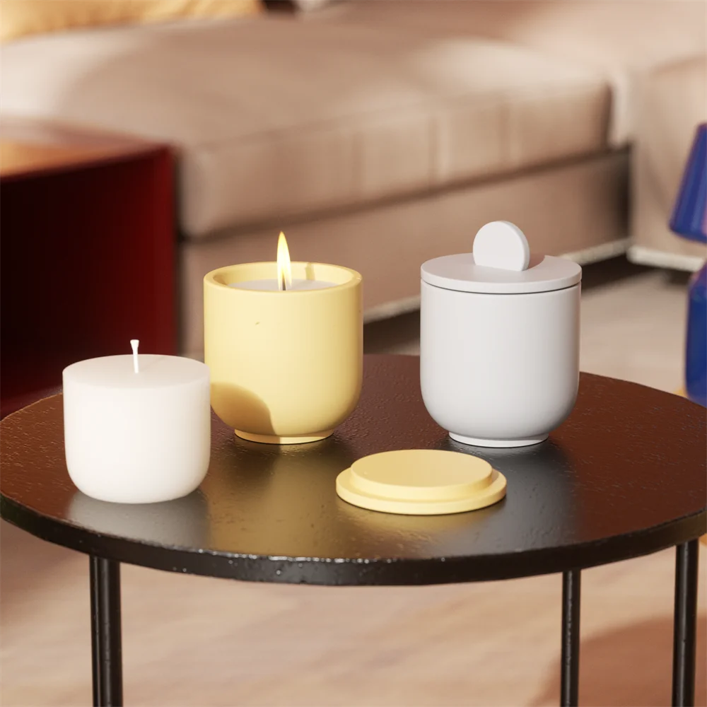 moulage silicium bougie rechargeable blanc jaune rose moderne minimaliste non adhésif durable