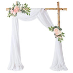 arche decorative mariage soie fleurs blanc rose classique romantique clips anniversaire baptême