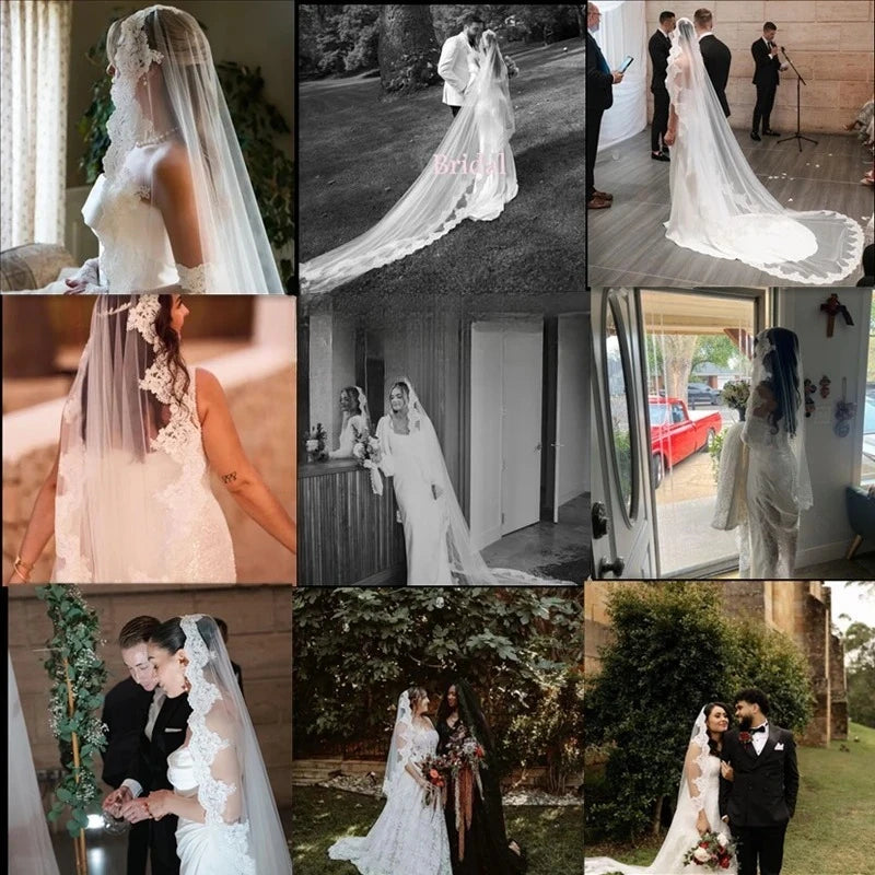 voile mariée dentelle transparente polyester bordure dentelle élégante robe blanche fixations blanc écru