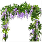 guirlande artificielle fleurs violet vert mariage romantique décoration intérieure événement anniversaire