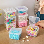 boîtes rangement transparentes modernes poignées vis fil rubans adhésifs organisation artisanale DIY