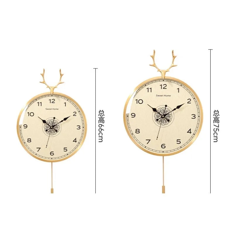 horloge murale moderne ornementale aiguille bois florale salon intérieur