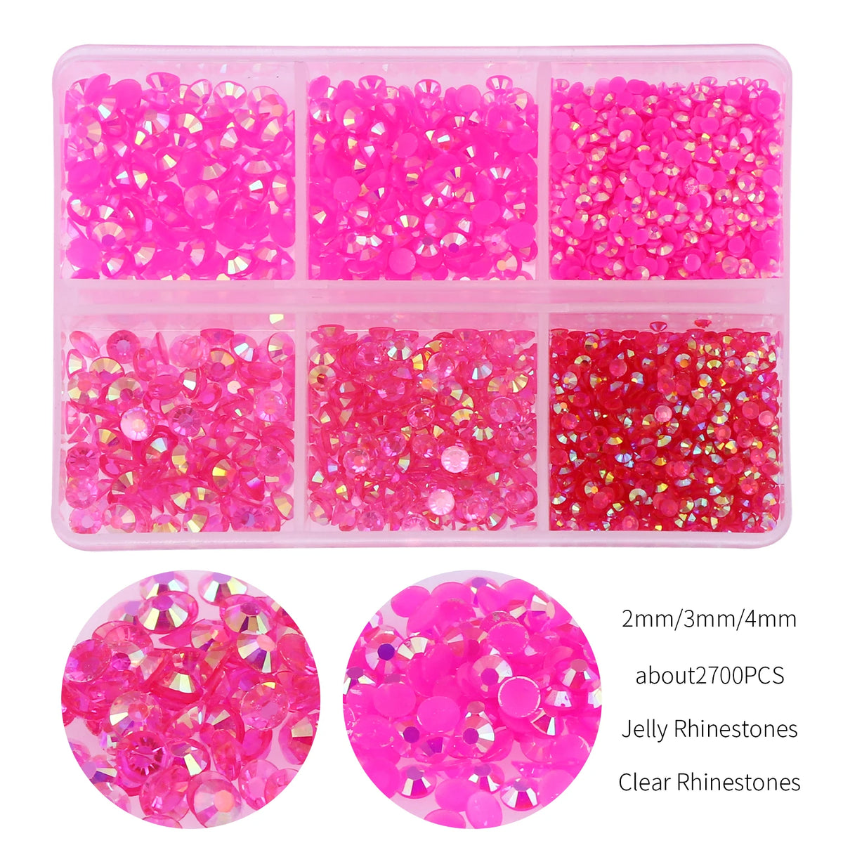 résine multicolores brillantes 4mm 3mm 2mm décoratives nail art bricolage 1000 pièces box