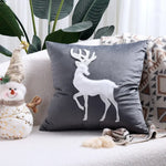 housse coussin velours noël arbre flocons good night rouge vert decoration carré tufted polyester