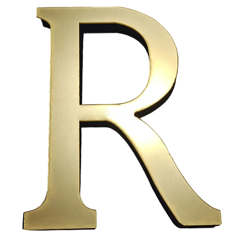 lettres murales or brillantes classiques adhésives alphabet anglais diy stickers decoration maison 10cm
