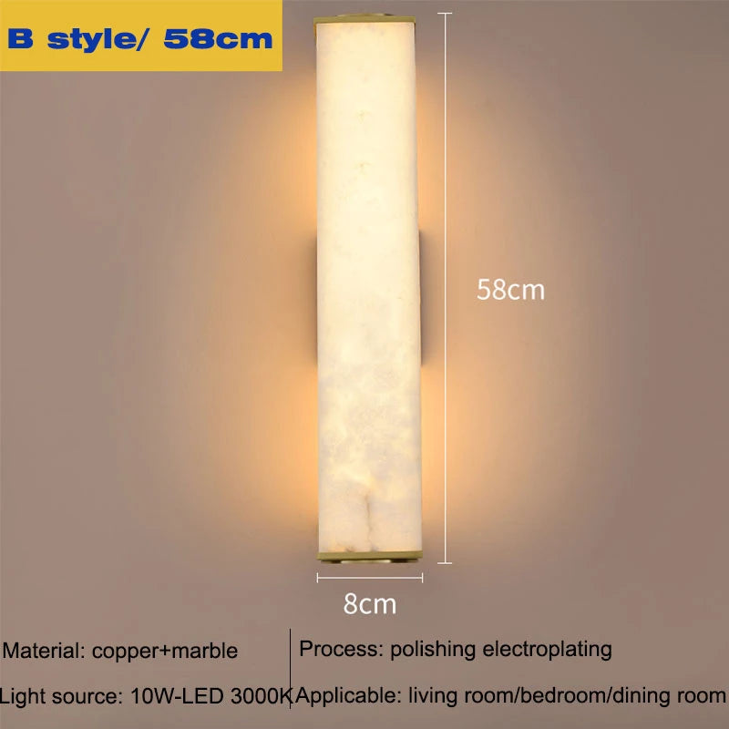 lampe murale moderne marbre blanc doré éclairage cuisine chambre entrée 249lm 260v