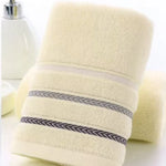 serviettes toilette rapide absorbantes microfibre coton polyester rose clair rayures noires classique