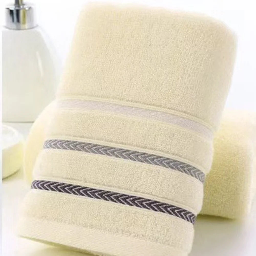 serviettes toilette rapide absorbantes microfibre coton polyester rose clair rayures noires classique