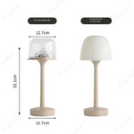 lampe table moderne beige rechargeable led ambiancé projection d'ondulation d'eau texture mat base plate