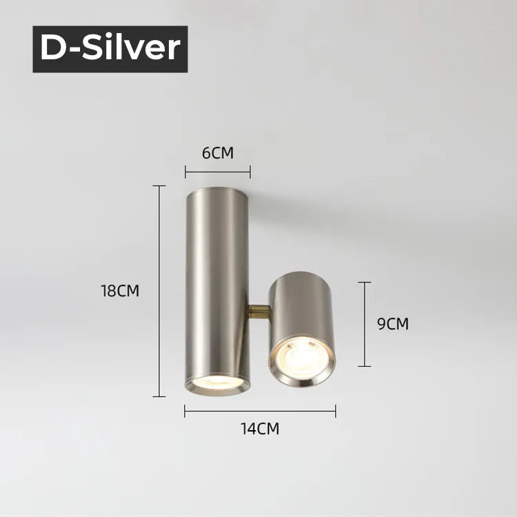 Spot LED moderne réglable argent noir blanc doré monté surface chambre cuisine salle manger