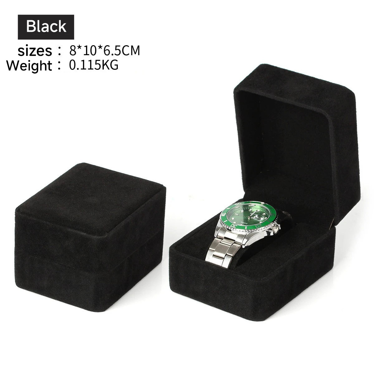 boîte rangement montre velours rouge bleu marine noir classique étui intelligent bijoux accessoire opacité