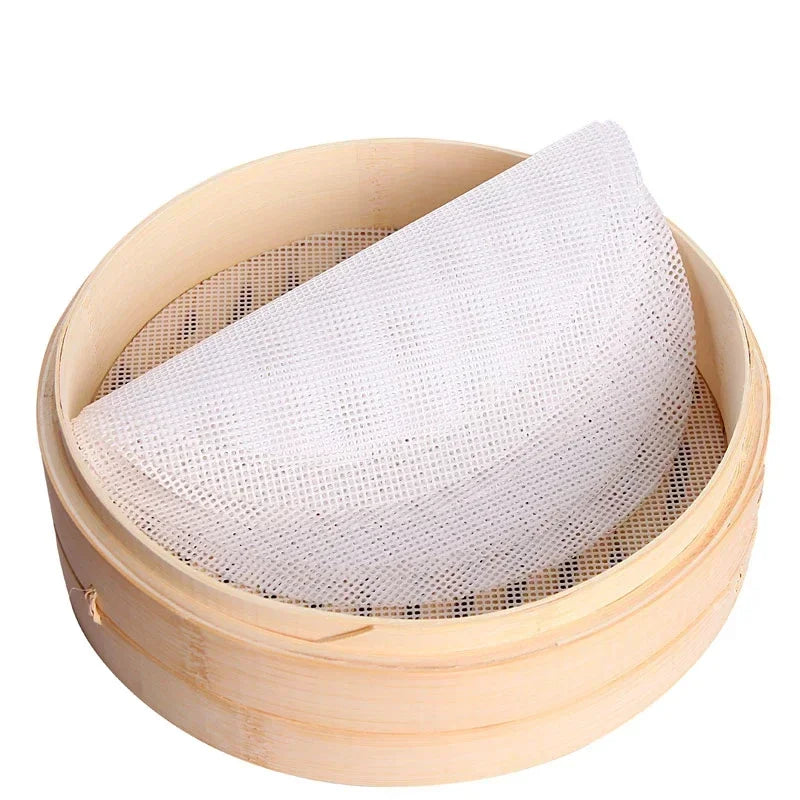 tamis vapeur bambou blanc antiadhésif respectueux environnement traditionnel couvercleOpaque